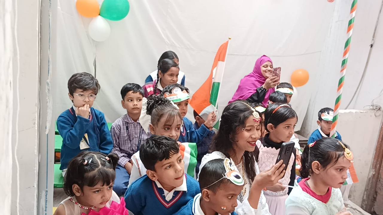 Students of Children Study Junior High School at the Independence Day assembly
